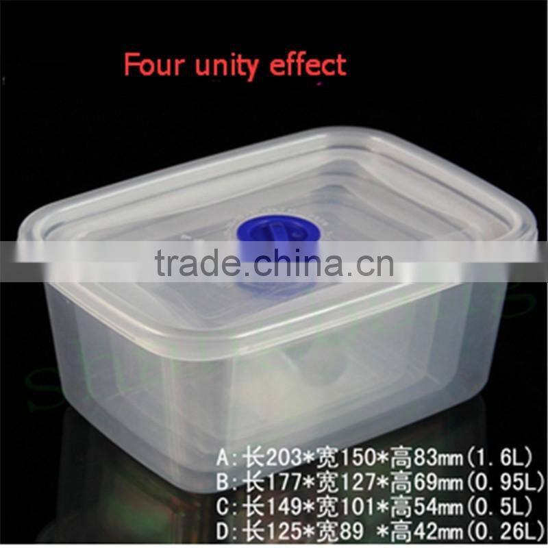 Transparent rectangular plastic disposable food container with different size