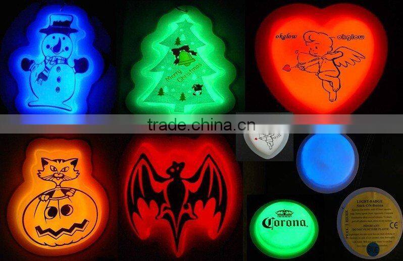 Round glow badge,glow in dark badges
