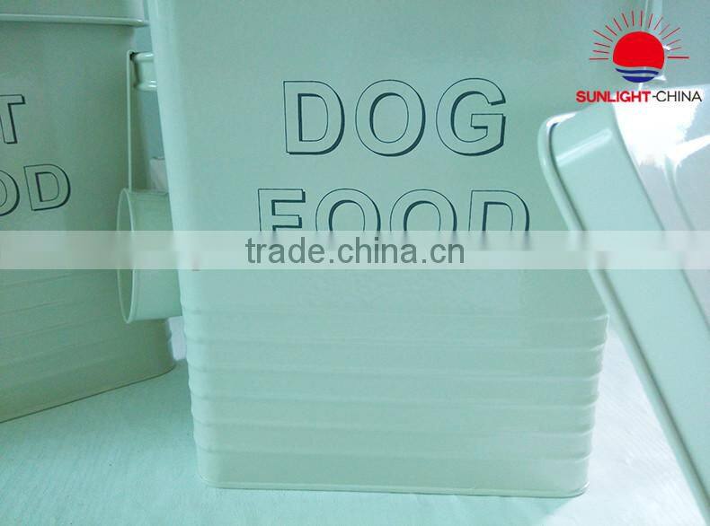 metal dog food bucket pet food bin food container laundry bin with scoop