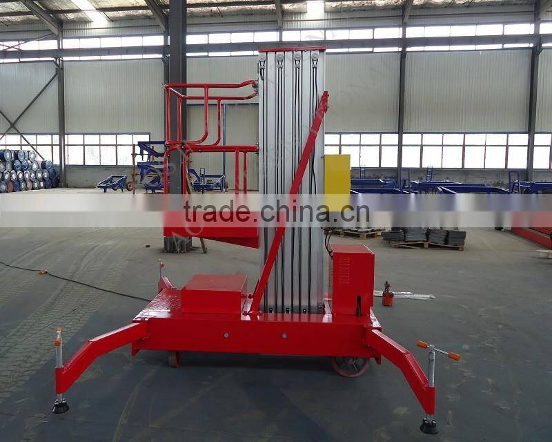 Small Aluminium Hydraulic Work Lift With Max Platform Height 10m