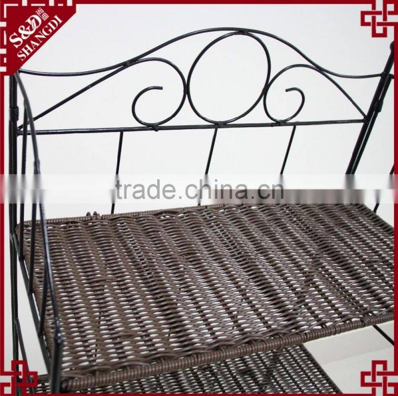 100* handmade pe rattan home kitchen storage rack storage shelf