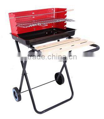 outdoor folding BBQ grill trolley