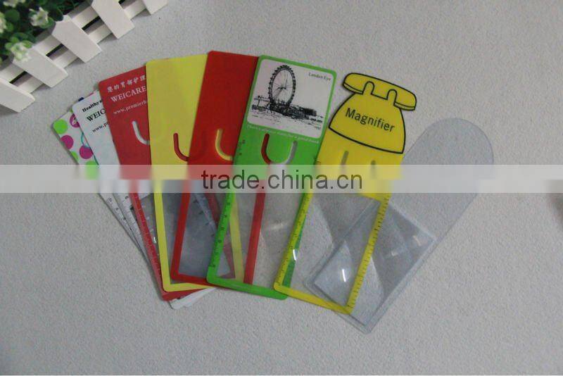 pvc bookmark magnifier, bookmark magnifiers, gift magnifier