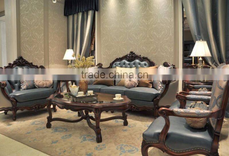 Antique Classical Dining Sets /Exquisite Wood Carved Workmanship Dining Table and Chairs