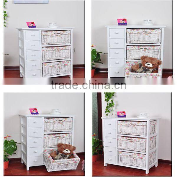 White Handcraft wicker/willow kitchen cabinet basket