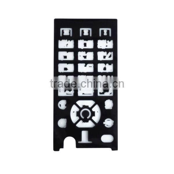 Waterproof over-molding PET sheet silicon rubber keypad with silkscreen printing for mobile phone