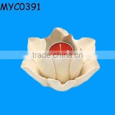 Ceramic lotus flower decoration candle stand