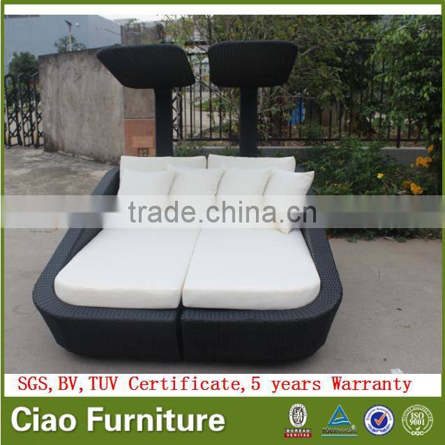 2016 new design hetel poolside day bed outdoor rattan sun bed