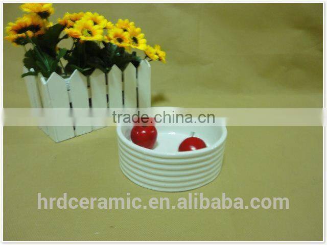 hot sell white embossed ceramic bowl for fruit