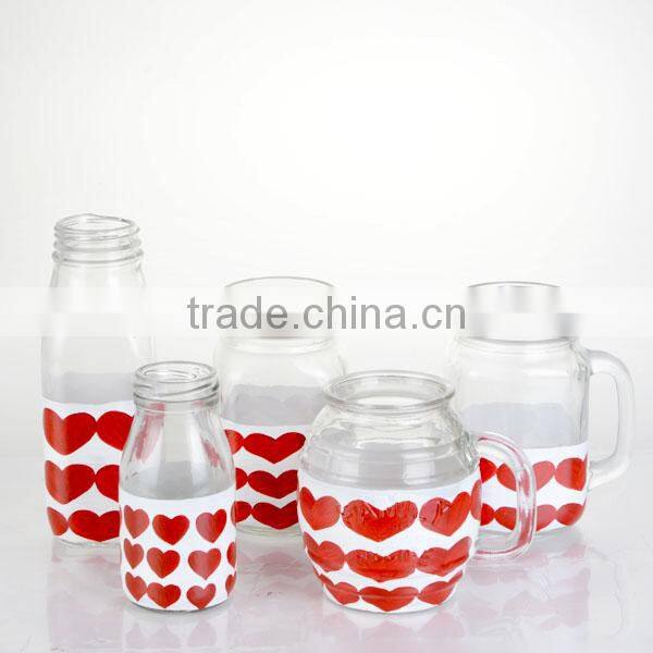 colorful glass vases with sunflower decor