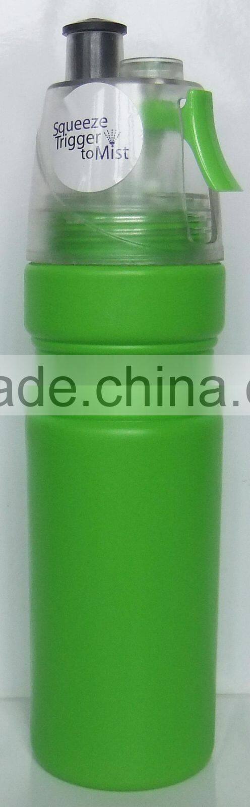 New design 700ml plastic sports water bottle mist spray drinking bottle