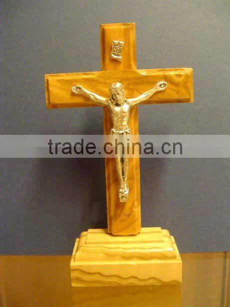 Large decorative standing crucifix wooden cross