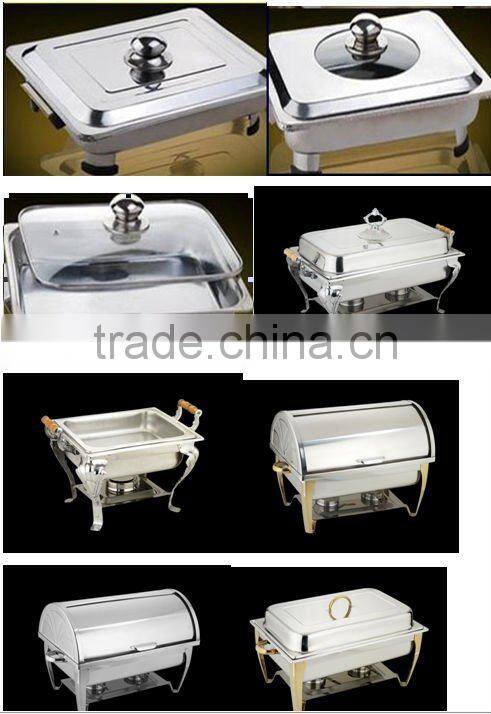 Stainless Steel food serving tray with glass cover for home-using with a very low price