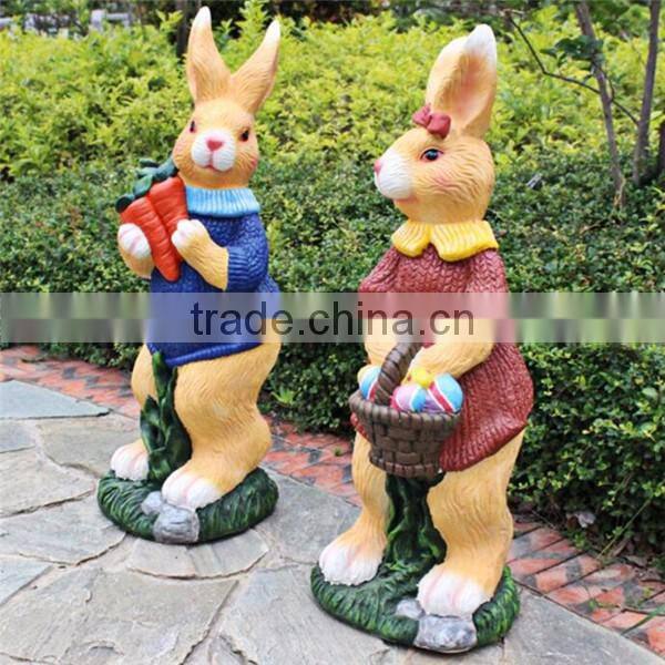 Artificial animal garden statue outdoor bunny garden sculptures