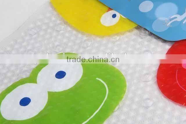 Transparent circular PVC anti slip bath mat with animal patterns/bathroom mat
