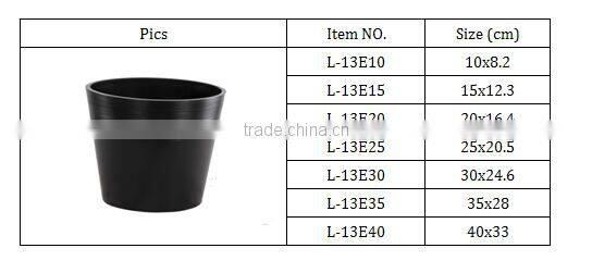 Shiny plastic flower pots, high gloss, painted planter