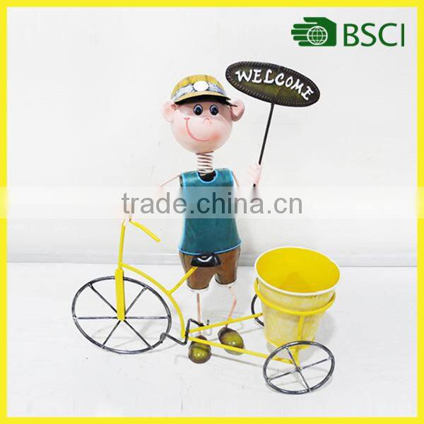 wholesale high quality bicyle design doll handicraft yard ornament