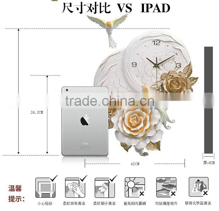 M11A Momoda Living room Creative modern hanging fancy elegant 3D flower wall clock quiet quartz decoration large wall clock