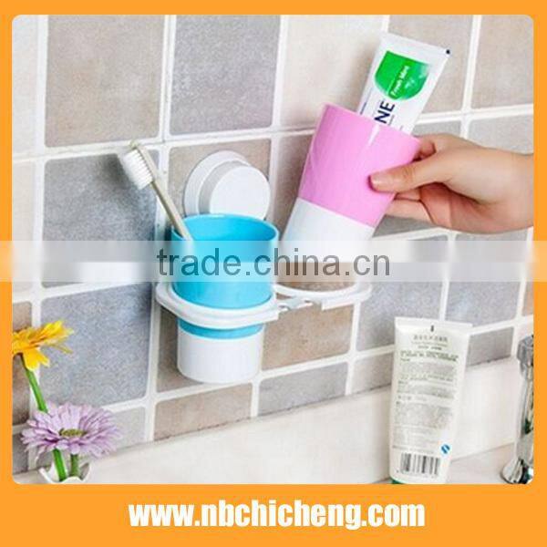 Plastic Bathroom Wall Mounted Toothbrush Cup