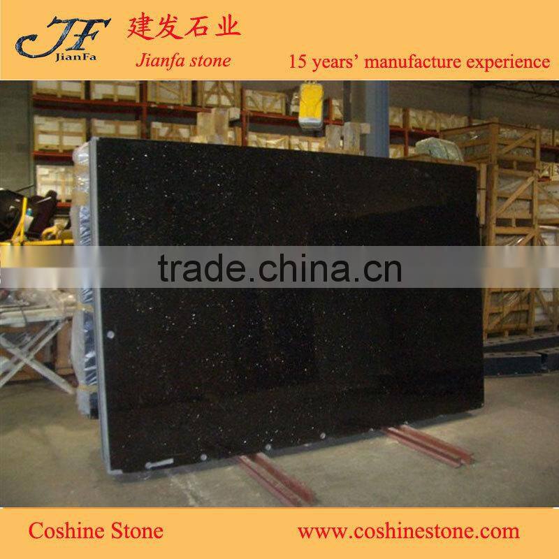 Idian black galaxy granite gangsaw big slabs for lowes bathroom countertops