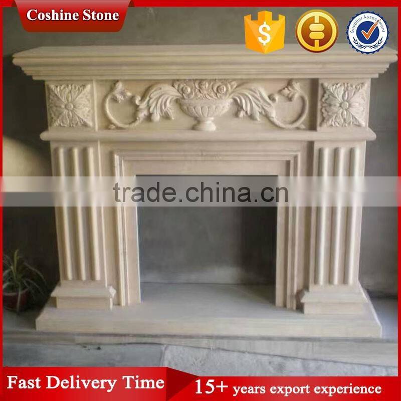 Modern Indoor Corner Marble Fireplace Design