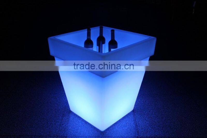 Plastic material led flower pot with IR remote control, plastic big outdoor led flower pots