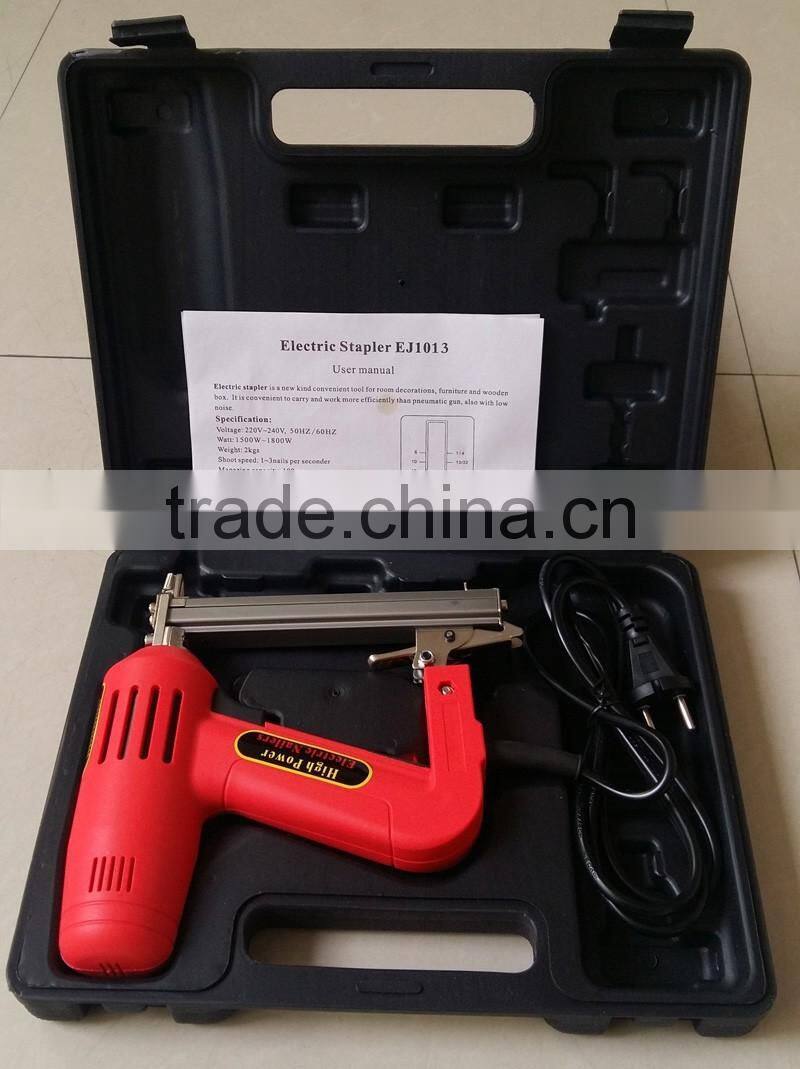 1500w 1013J Lower Noise Handheld Electric Floor Brad Nailer Crown Stapler Portable Electric Nail Gun