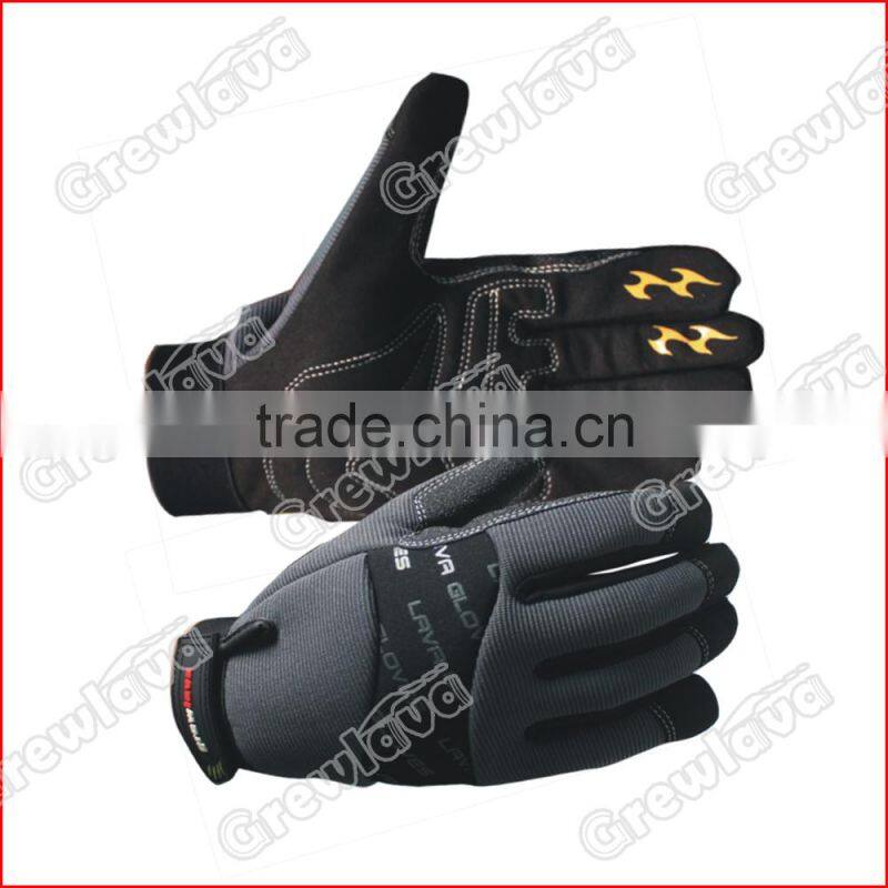Lava Synthetic Leather Silicone Mens Gloves for Slip Resistance