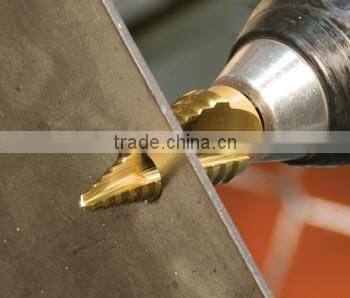 HSS Three Flute Imperial Size Titanium Step Drill Bit