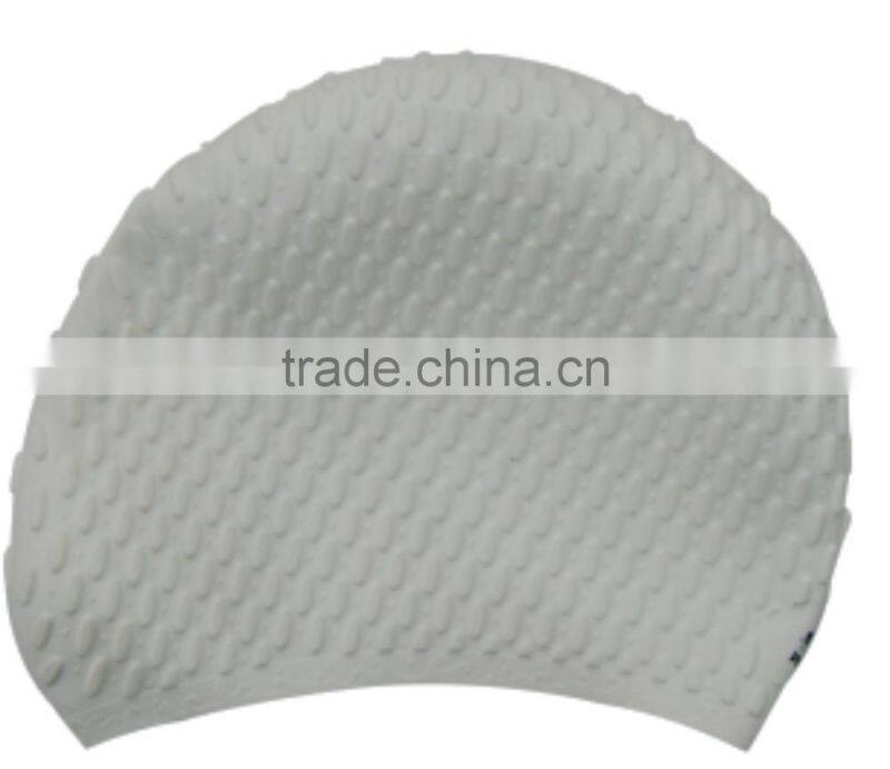 2015 new stylish silicone swimming caps for long hair(CAP-1201)