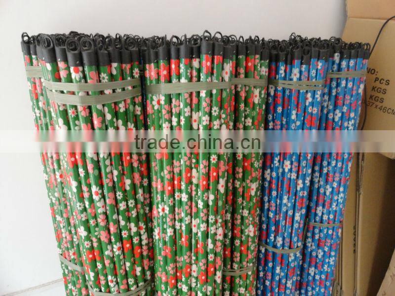 Mix color pvc coated broom wooden handle