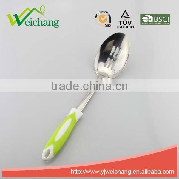 WCR129 Premium stainless steel utensils SLOTTED SPOON Cooking Utensil Gadgets Set with TPR handle