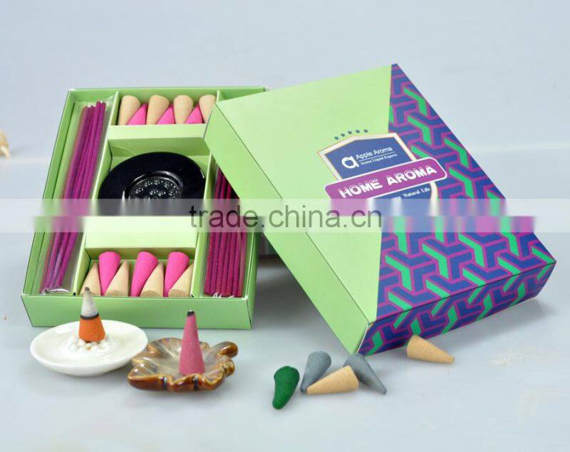 2015 new design cone incense manufacturer/india cone incense/scented incense gift set/color incense sticks