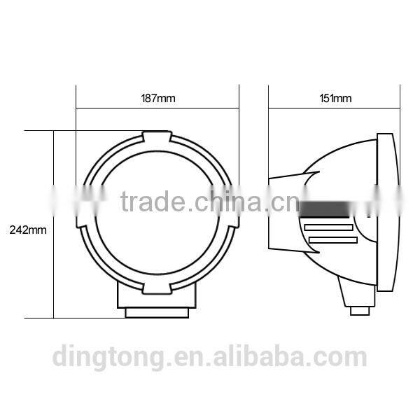 9'' Xenon HID Lamp 12V 24V Offroad 75w 100w HID Lamp