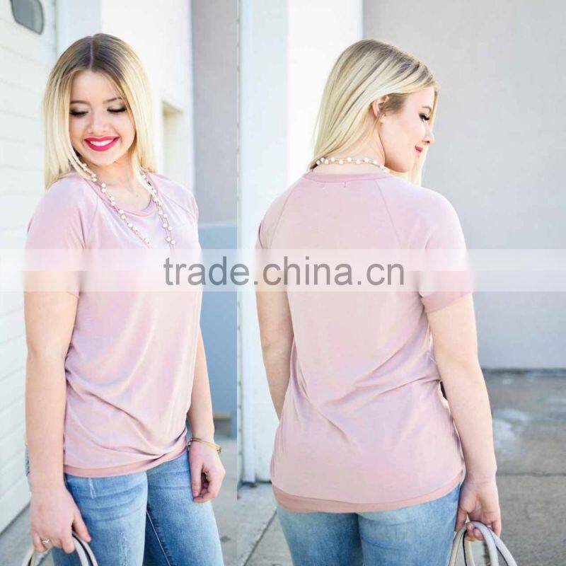 t shirt design 2017 Women super soft Lightweight solid Short Raglan Sleeve tops knitwear women