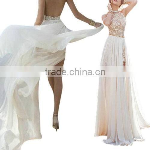 Sexy Women Lace Formal Long Bridesmaid Prom Party Cocktail Evening Dress Gown