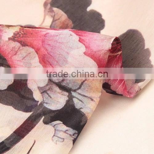 Factory custom-made silk linen fabric with digital print