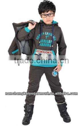 Wholesale winter boy thickening hoodie set