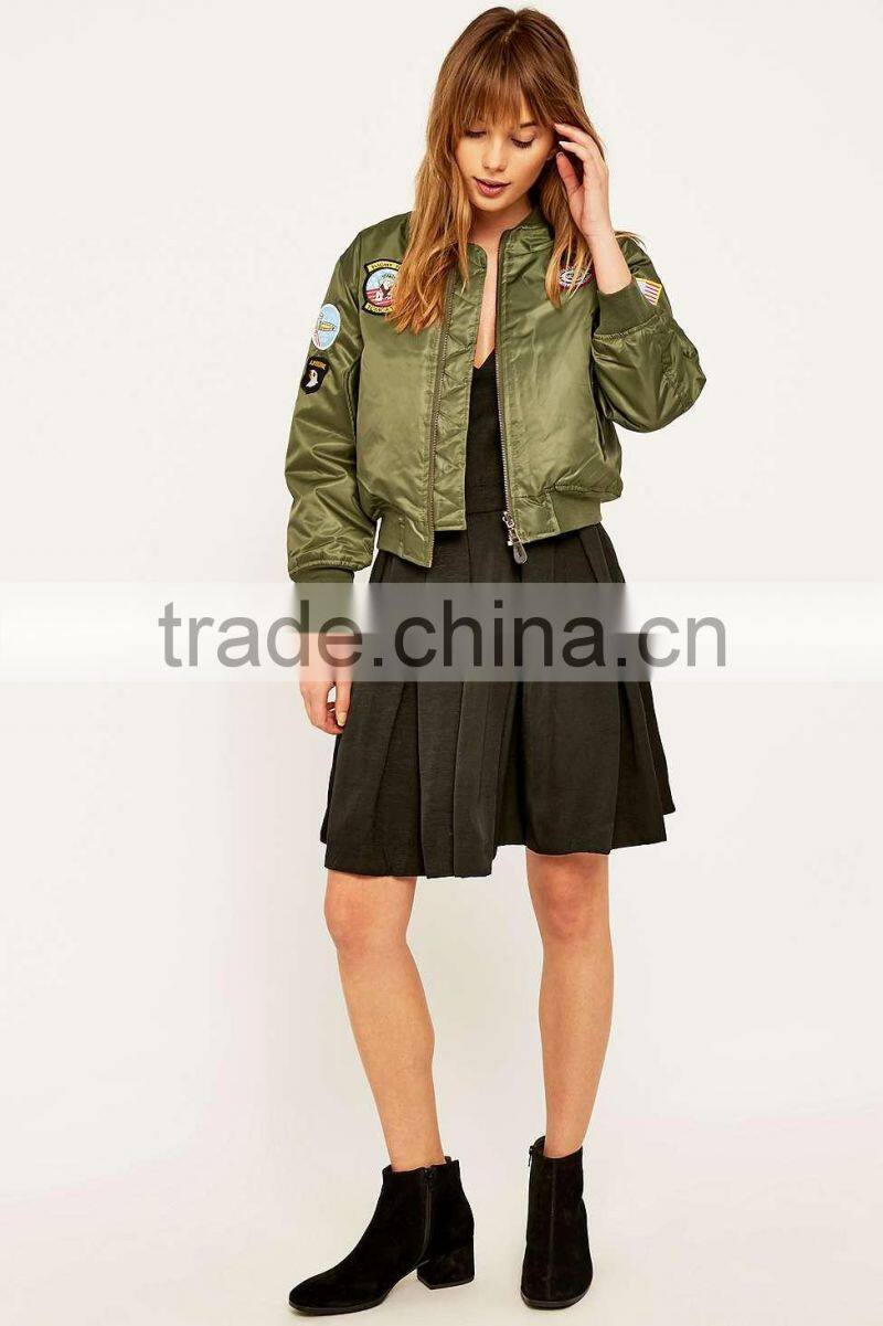 Urban Renewal Vintage Surplus MA1 Green Custom Winter Plain Bomber Jacket