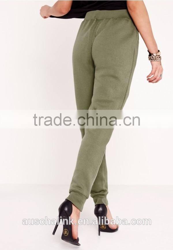 latest lady fashion khaki jogger pants 2016