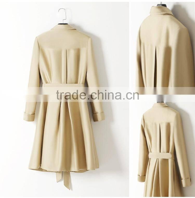 Fashion Ladies Khaki Color windbreaker Wind Coat
