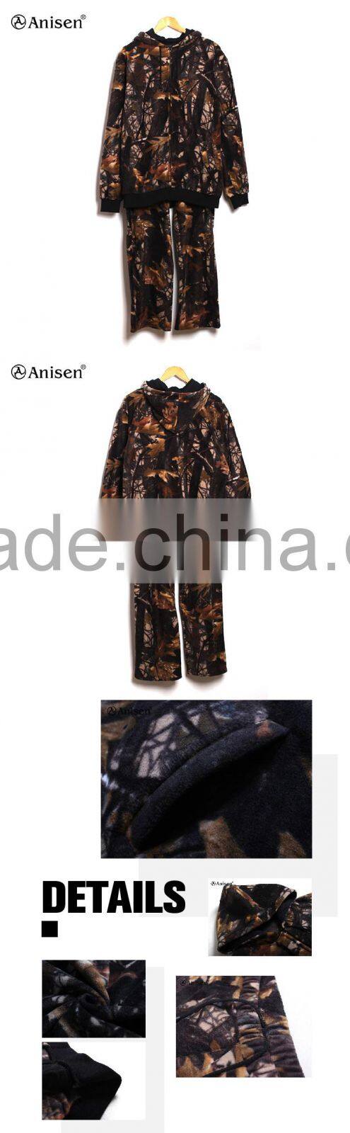 wholesale custom design xxxxl fleece hunting men clothing set