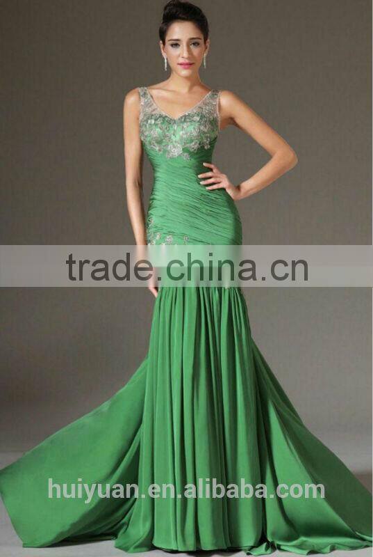 Ladies Western Dress Strap Appliqued Flower Bridesmaid Dress