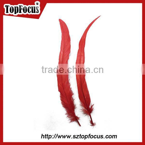 dyed color big long natural grizzly rooster feathers for sale