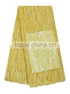 Plain color african lace fabrics fancy beautiful embroidered dress french lace with big beads FL0248