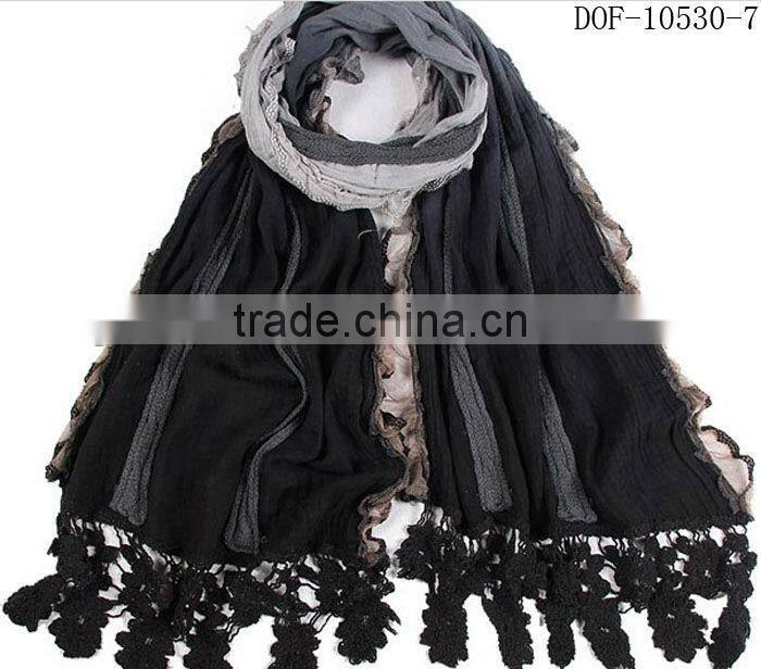 Fashion lace popular scarf for fall&spring