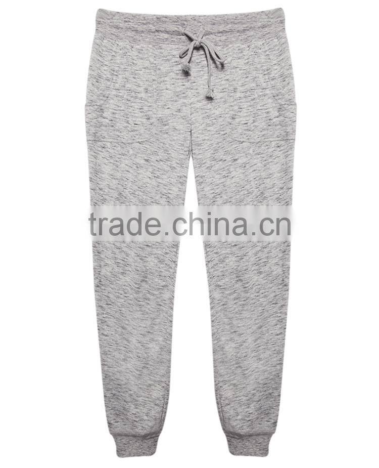 OEM cheap knit joggers plain grey sport girls sex photos in skinny trousers