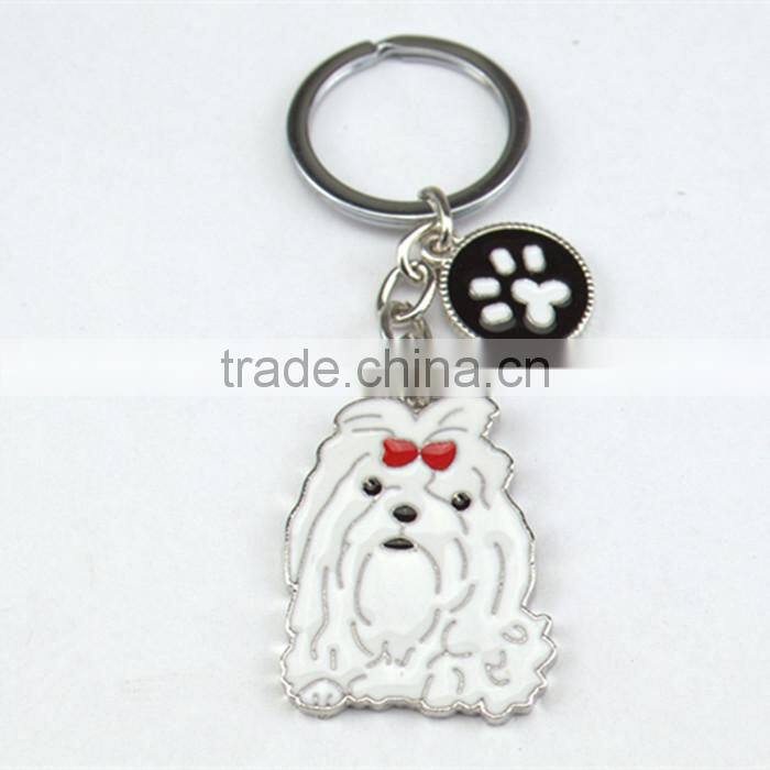 Factory directly fashion bag pendant chains,custom metal keyring,cute dog keychain