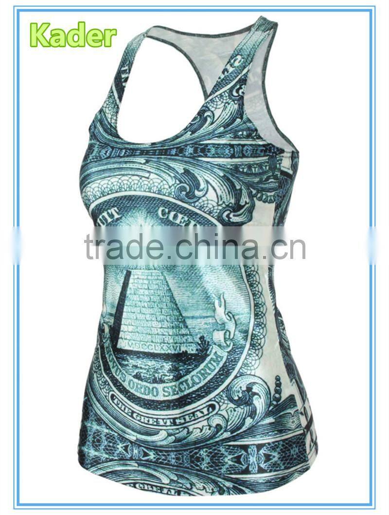 Women tank top stringer tank top sublimation printing