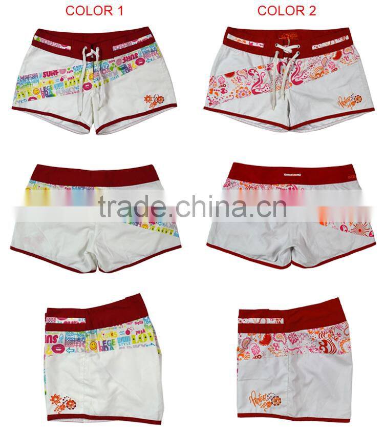 lady casual drawstring holiday beach shorts